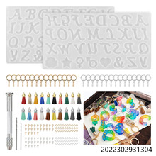 diy水晶树脂滴胶字母英语英文单词吊坠钥匙扣硅胶镜面模具瑞禾