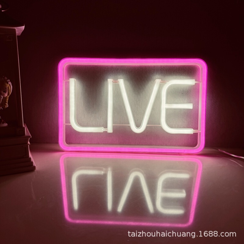 New LED Neon Light Frame LIVE Shape Shop Decoration Props Luminous Light Plate Concert Should Aid Night Light New LED Neon Light Frame LIVE Shape Shop Decoration Props Luminous Light Plate Concert Should Aid Night Light
