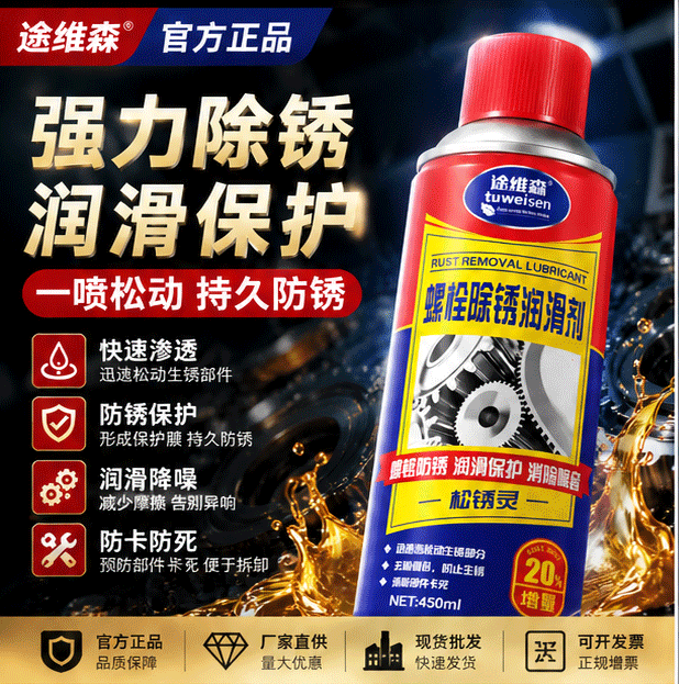 Car Rust Remover, Metal Anti-Rust Oil, Maintenance Agent, Powerful Lubricant Spray, Screw Loosening Agent, Bolt Loosening Agent, Car Self-Spray Agent