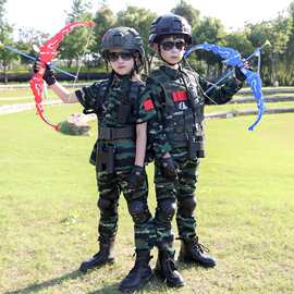 特种兵迷彩儿童迷彩服套装警装幼儿军训服女童小学生演出服夏季男