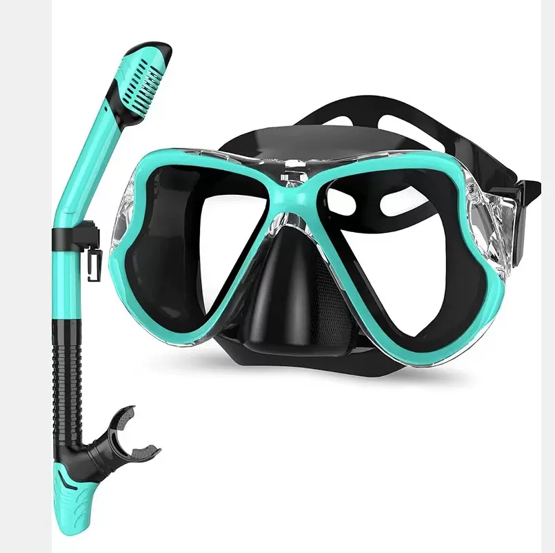 新款潜水镜 呼吸管套装 浮潜三宝面罩 全干式呼吸 成人潜水眼镜