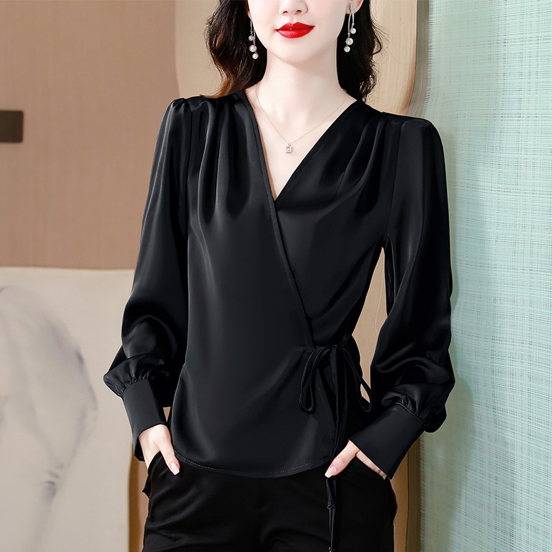 Spring fashionable elegant base body-friendly shirt