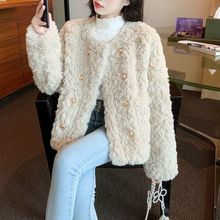2024年新款小香风外套女小个子宽松加厚公主风棉服毛绒上衣冬女