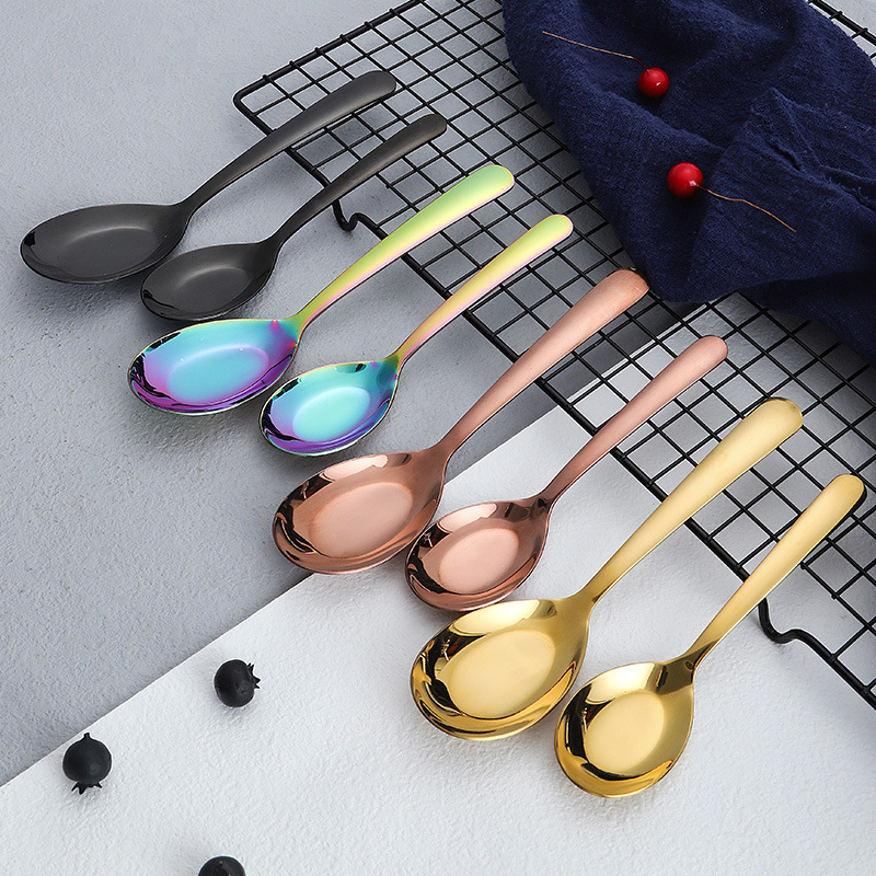 Cuchara plana de acero inoxidable 304 Cuchara de acero inoxidable chino Cuchara de comedor restaurante vajilla para el hogar cuchara