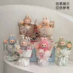 国境を越えた完成品造花ラブブ人形花束、ハロウィンのギフト、彼女や親友への誕生日プレゼント、お土産
