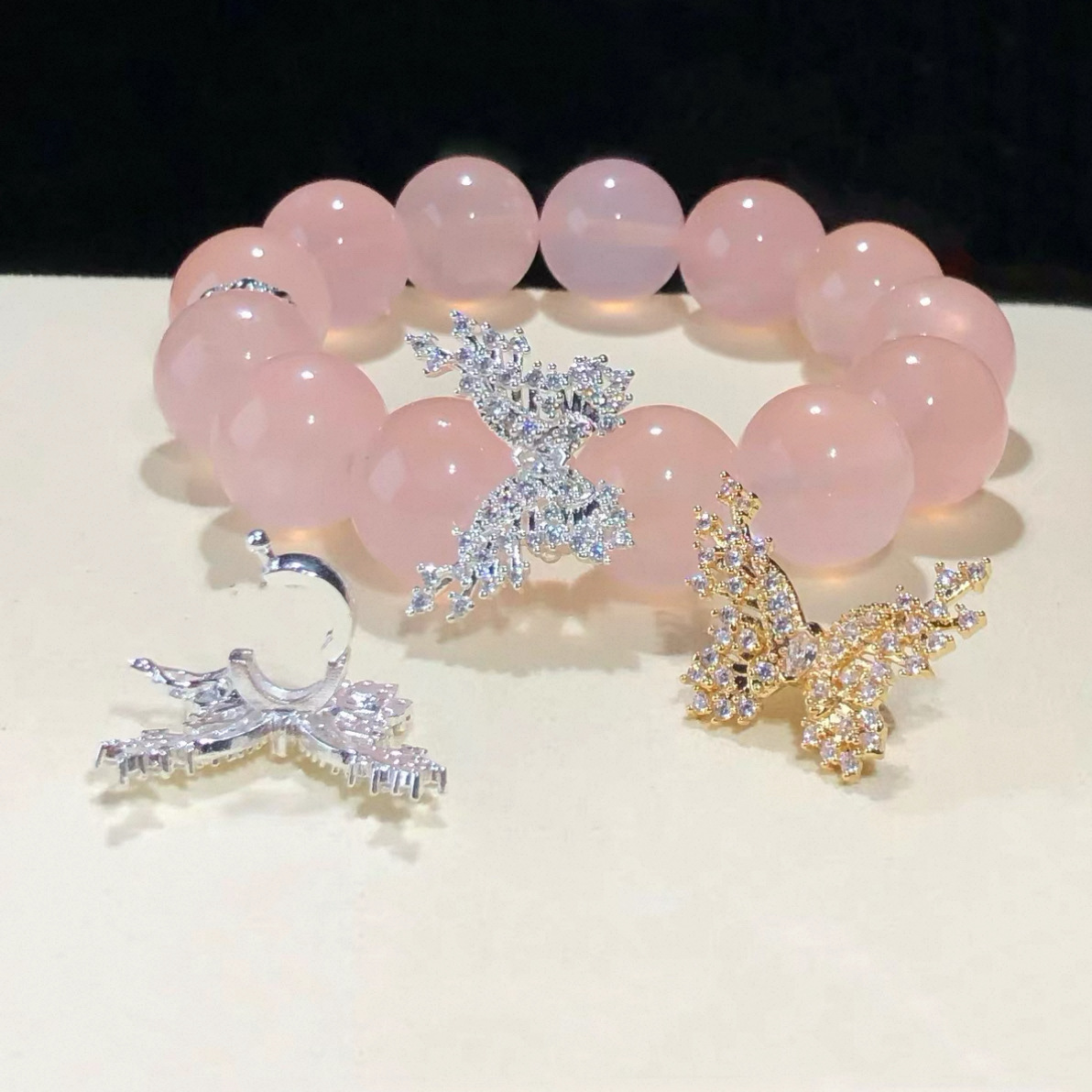 14K Gold-Filled High Color Retention Crystal DIY Accessories Live Buckle Butterfly Spacer Bead Bracelet Necklace Handmade Beaded Accessories