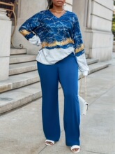 E 15077 Women's Printed Casual Set Ůʿӡ����װ �羳ŷ��