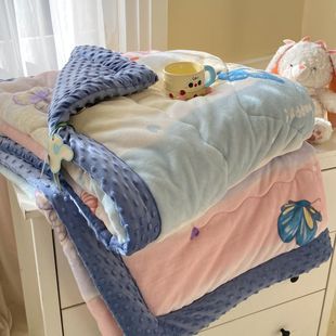 Class A double-sided milk velvet pea velvet quilt winter thickened warm baby velvet gold soybean fleece-lined quilt core