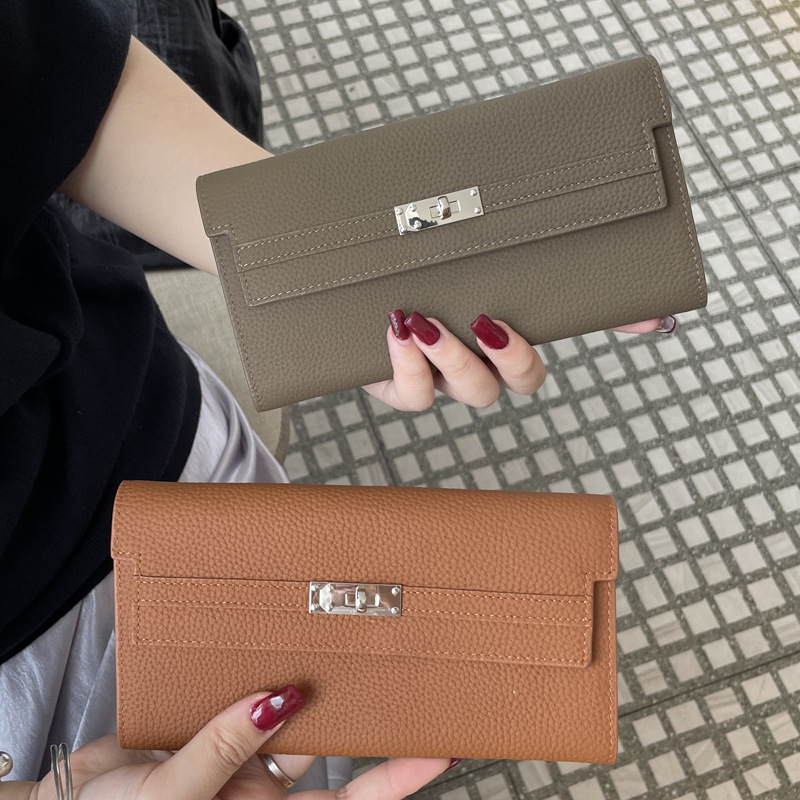 2026 New Top Grain Cowhide Leather Clutch Bag For Women Multifunctional Genuine Leather Long Wallet Luxury Phone Bag