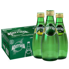 法国Perrier巴黎水原味含气矿泉水饮料330ml*24瓶整箱充气气泡水
