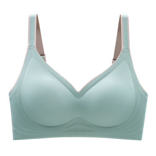 Contrast color gradient jelly strip seamless underwear for women with small breasts push-up latex adjustable rimless sports bra