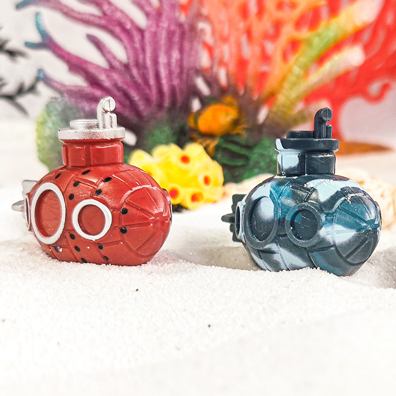 Mini submarino de PVC sólido berserk, decoración de micro paisaje, pecera de cubo, tanque pequeño, paisaje del mundo submarino