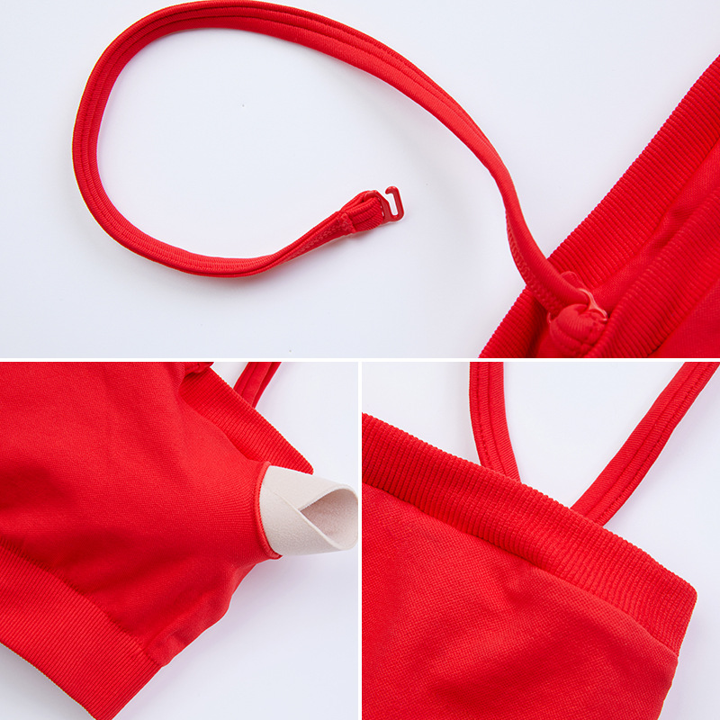 Nuevo traje de yoga sin costuras transfronterizo, top de tubo deportivo, pecho envuelto sexy, chaleco de yoga con espalda, ropa interior de fitness