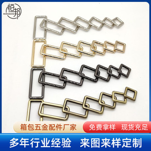 Spot manufacturers wholesale zinc alloy die-casting square buckle metal lip buckle square ring luggage clothing hardware accessories