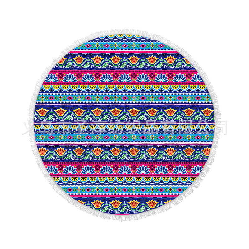 Toalla de playa de fibra redonda Toalla de baño imprimible logotipo patrón playa fitness Toalla de playa deshilachada