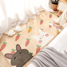 北欧ins风仿羊绒地毯卧室床边毯儿童卡通房间床前地垫全铺大面积