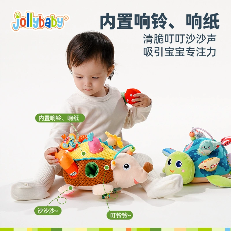 Кукла-пазл для раннего развития Jollybaby животного типа, выдвижная игровая крошечная игрушка-пазл домик, плюшевая игрушка, выдвижной редиска, можно кусать 0–6