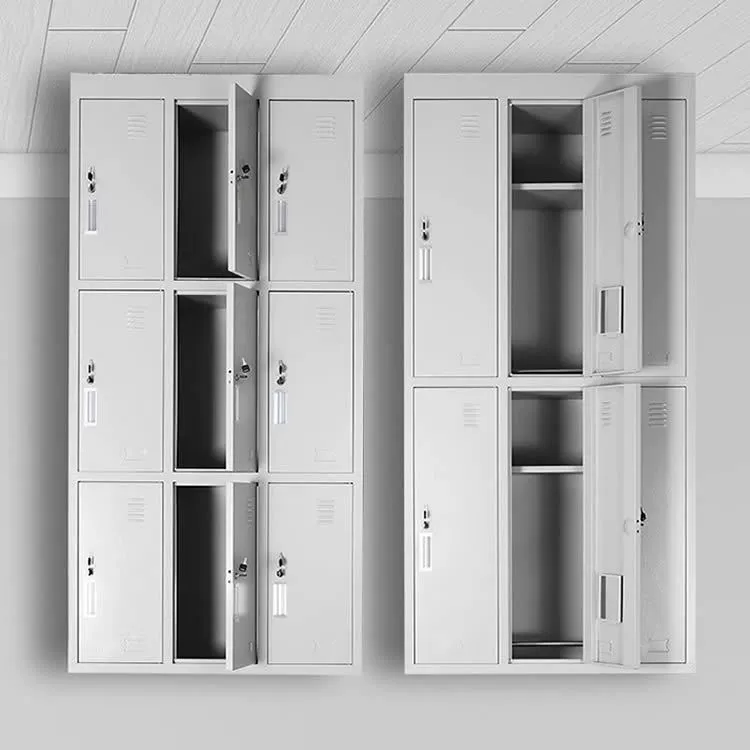 Jiangsu производитель прямой волос стальной шкаф для гардероба для сотрудников общежития с несколькими дверями и замками