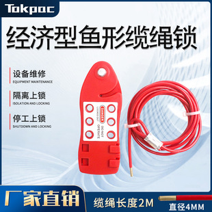 Tokpac Economical Fish-Shaped Rope Lock 4mm Stainless Steel Cable Lock Inspection Locking Tag Lock L21