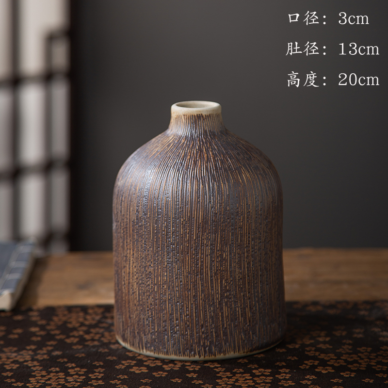 Jingdezhen nuevo jarrón de cerámica china planta maceta de flores de cerámica vintage flor seca sala de estar decoración moderna simple estricta