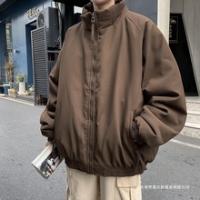 日系立领棉服男士冬季百搭加厚夹棉外套潮宽松灯芯绒工装棉衣