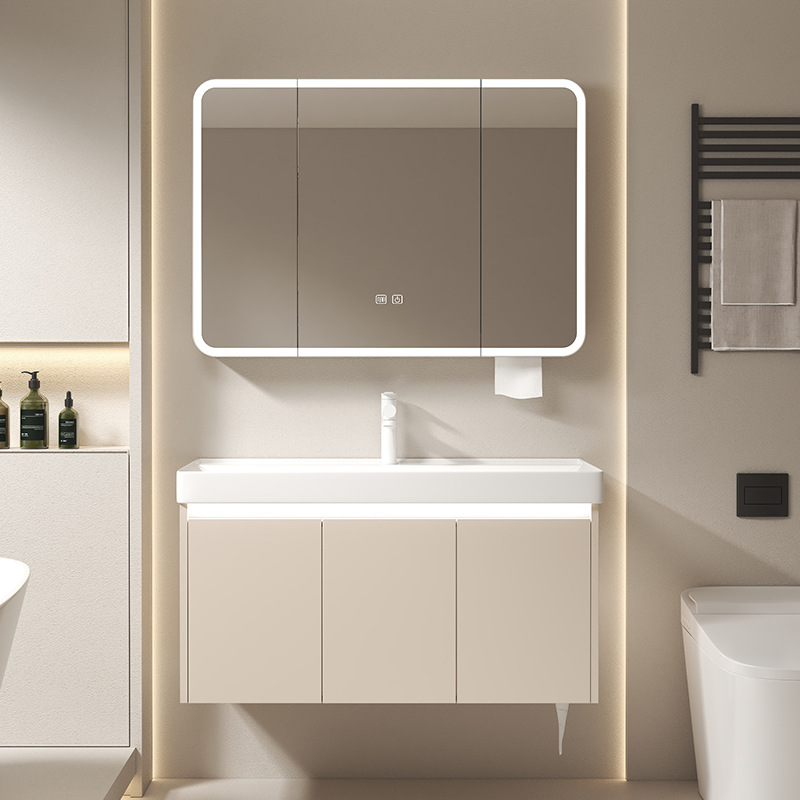 Gabinete de baño cerámico de panal de abeja para aumentar la profundidad del lavabo, gabinete de lavabo combinado de almacenamiento lateral de la mesa de lavado