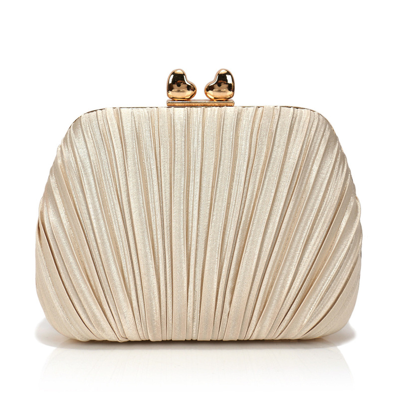 High-End New Style Satin Pleated Evening Bag for Women, French-Style Light Luxury Shell Bag, Niche Design Banquet Clutch Bag