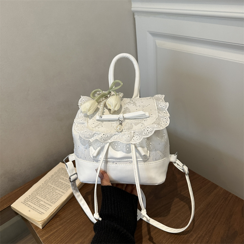 Sweet girl nicho de encaje mochila de mujer 2026 nueva mochila universal exquisita mini mochila
