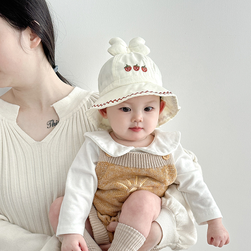 Sombrero de bebé primavera y otoño delgado sombrero de pescador protector solar para niños y niñas pequeños meses bonitos bonitos sombreros de verano