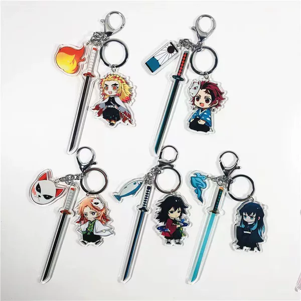 [Ghost Extinguishing Blade Keychain with Knife] Acrylic pendants around animation can be distributed on behalf of cross-border entities