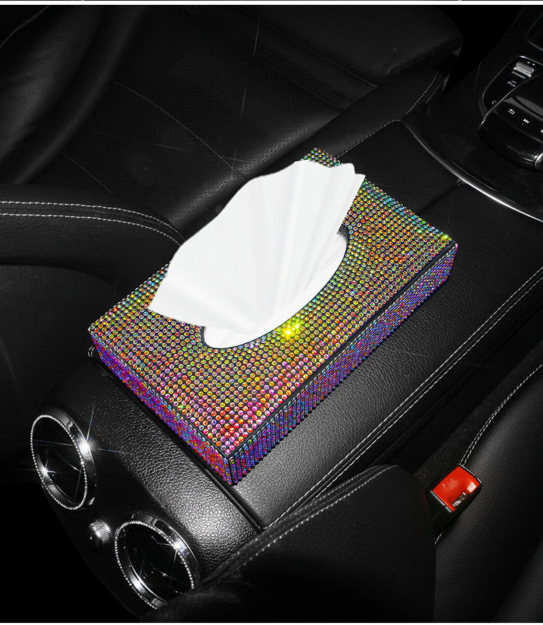 Creative Car Sun Visor Tissue Holder, Leather Dashboard Hanging Tissue Box, Car Armrest Tissue Box