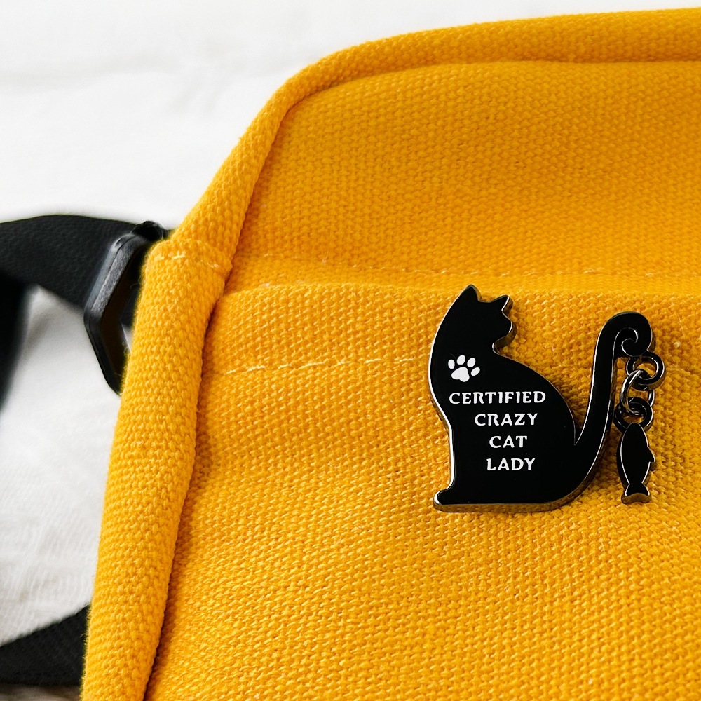 Cartoon-Style Enamel Pin with Pendant, Inspired Gift Lapel Pin Badge Accessory Series Decoration
