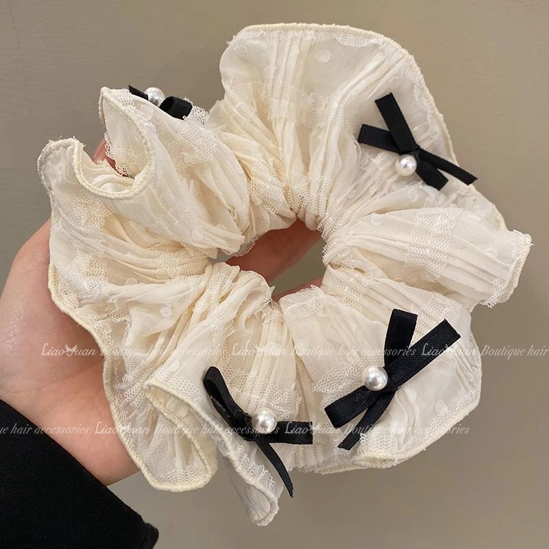 韓国風文学風中空花刺繍ヘアゴム女性用ハイエンドチェリーヘアロープ2025新スタイル|undefined