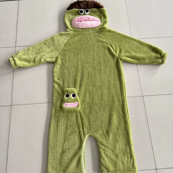 Long-Haired One-Piece Pajamas for Winter Couples, Thickened and Warm, Quirky Coral Fleece Sleepwear, Dropshipping Available