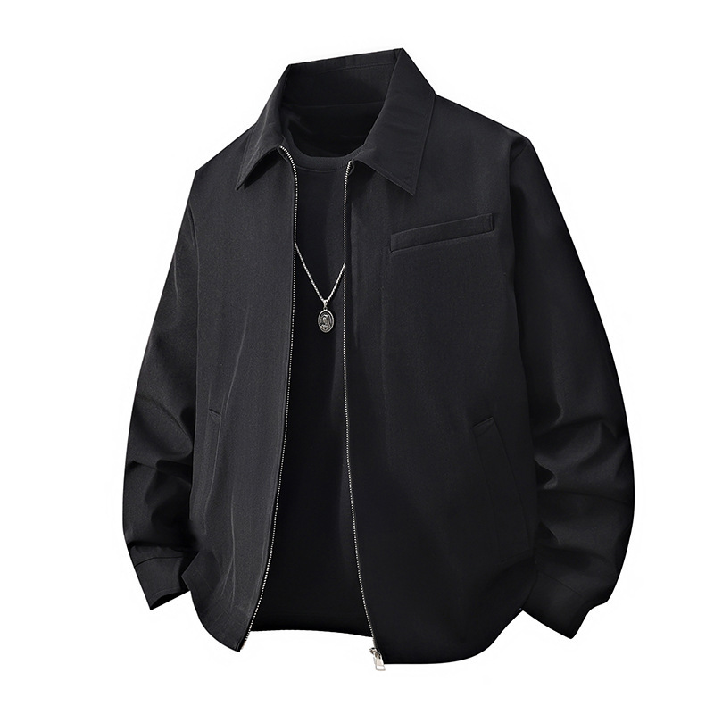 Plus Size Men's Jacket Spring and Autumn New Light Business Casual Versatile Turn-Down Collar Retro Oversized Youth Jacket Plus Size Men's Jacket Spring and Autumn New Light Business Casual Versatile Turn-Down Collar Retro Oversized Youth Jacket