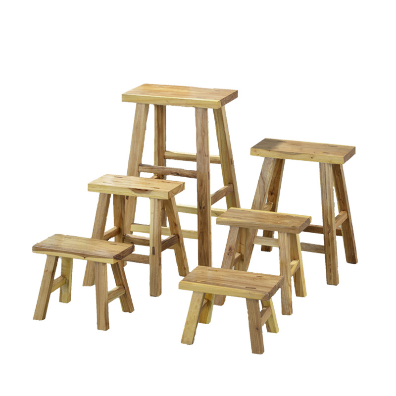 Wooden stool small stool dancing stool high-leg short stool home use long wooden stool foot washing shoe changing stool square stool foot pad new item