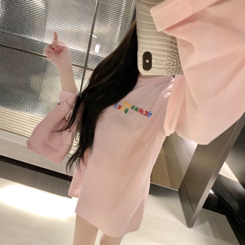 Shenzhen Nanyou 2026 Summer New Classic Cross-Color Thread Embroidered Letter Couple Long-Sleeve Sun Protection Top for Women
