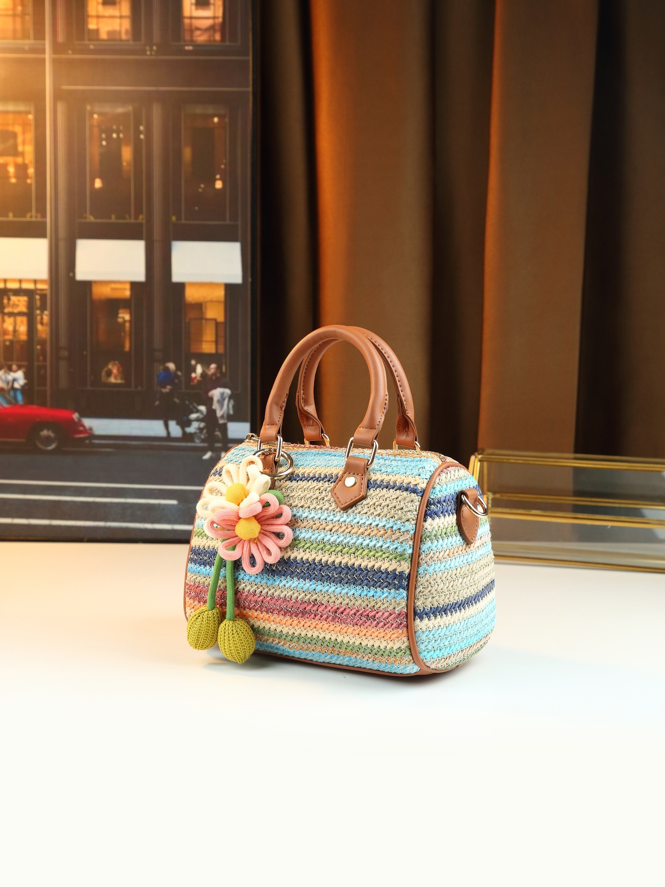 Women's Canvas Patchwork Bucket Bag For Casual Summer Commuting_voghion.com