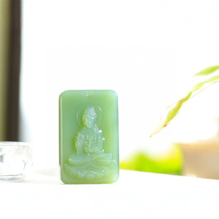 Boutique Hetian Jade Jade Net Bottle Guanyin Pendant Characters The nectar in the bottle is often sprinkled thousands of places to pray for a response.
