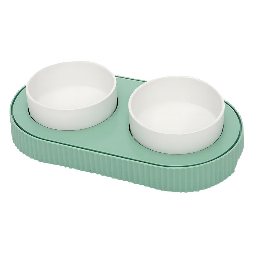 Calefacción gato tazón temperatura constante de cerámica doble tazón gato comida tazón perro tazón gato arroz tazón agua potable integrado Pet Bowl