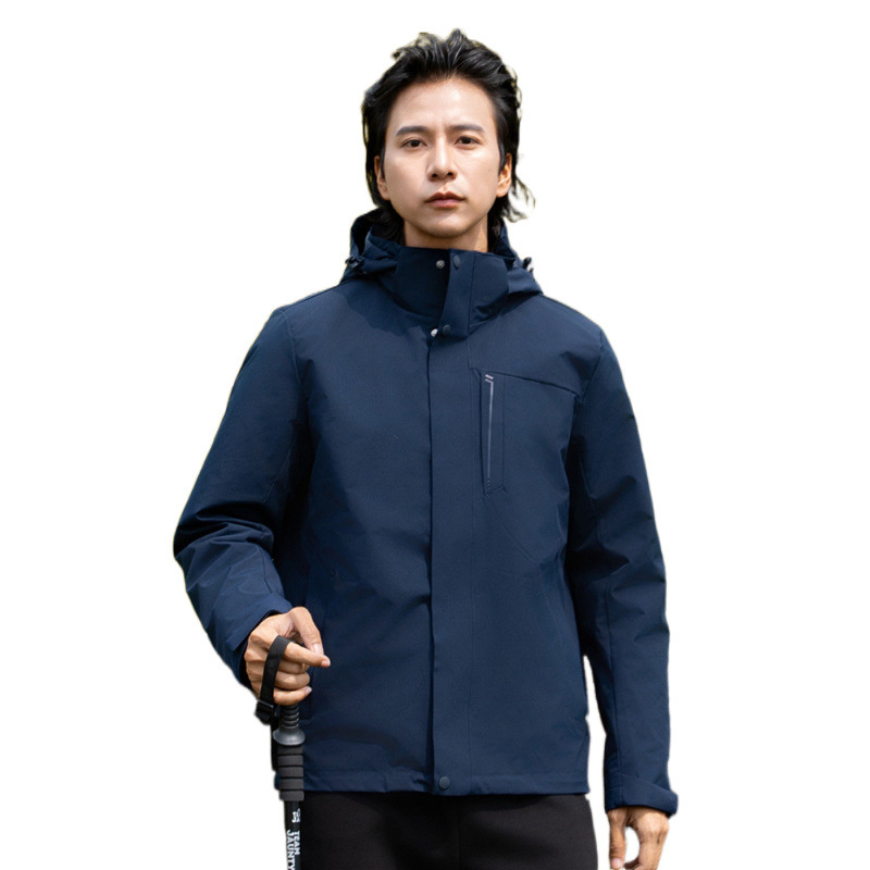 Ropa de asalto para mujeres al aire libre a prueba de viento impermeable 3 - en - 1 ropa de montaña para hombres sensación de alto nivel de invierno y otoño abrigo de terciopelo image 5