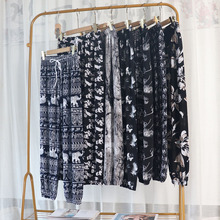 大象冰丝大码灯笼裤女夏季薄款垂感瑜珈裤宽松休闲裤东南亚束口裤