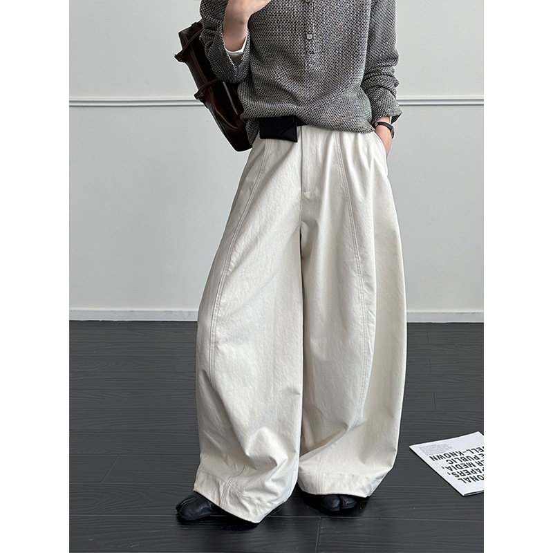 Juzhi's new autumn collection features Korean-style loose-fitting casual wide-leg trousers 8667