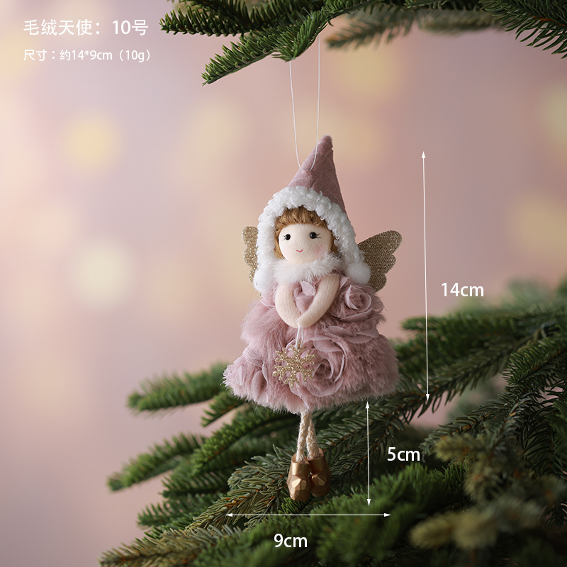 Nuevos productos transfronterizos de Navidad pequeños ángeles colgantes de peluche decoración de Navidad nuevos productos de alas colgantes de chicas regalos de Navidad