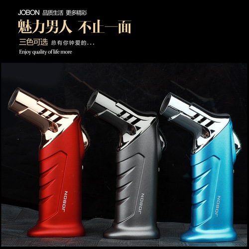 jobon Chinese cigar lighter cross-border blue flame direct injection portable high-end cocktail smoke lighter