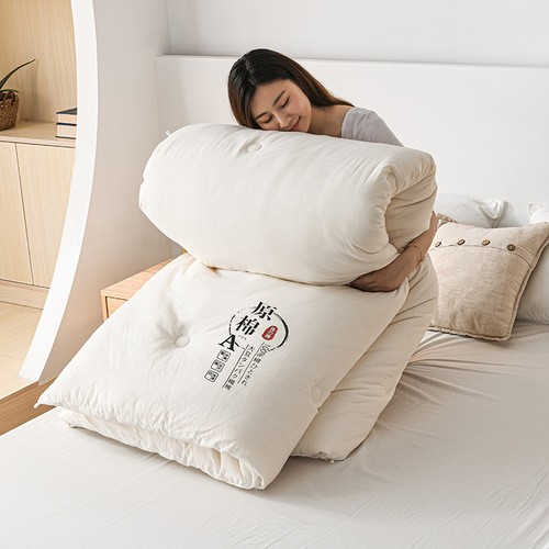 New Knit Cotton Soybean Fiber Quilt Original Cotton Soybean Quilt Spring and Autumn Winter Quilt Core Solid Color Gift Quilt Wholesale