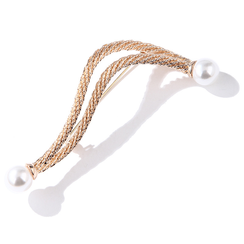Retro Antike Seil Perle Corsage Retro Atmosphäre Einfache Brosche Alle spiel Mantel Kleidung Pin_voghion.com