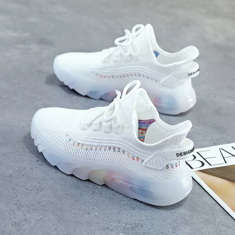 2023 Новая повседневная женская обувь Jelly Sole Летающие дышащие кроссовки на мягкой подошве Износостойкие осенние сетчатые кокосовые туфли