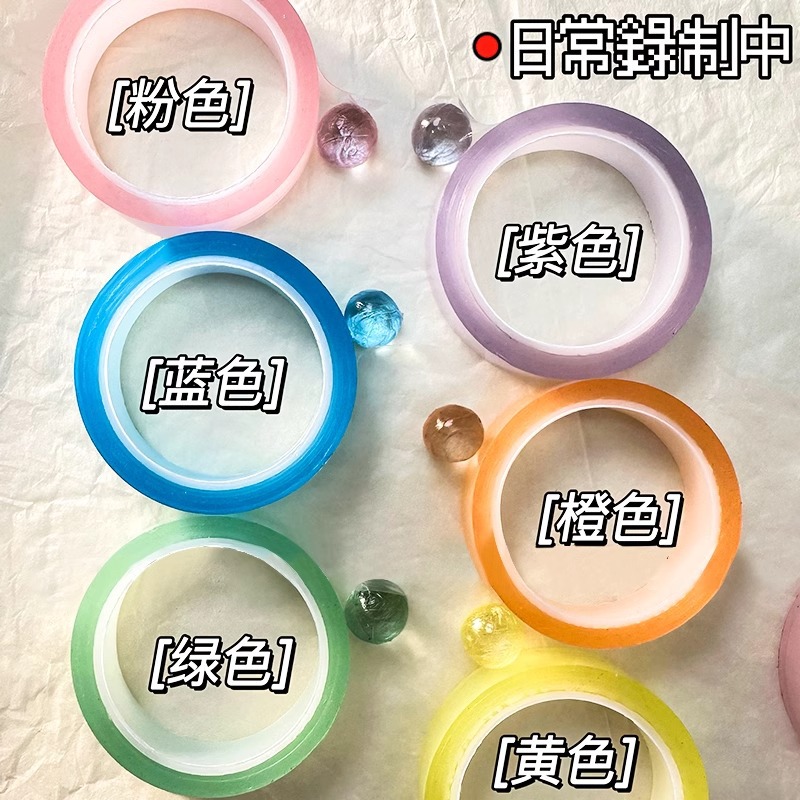 Permeable al hielo cristal color bola adhesiva diang dibujo a mano desnuda 6 color conjunto de cinta adhesiva de bola de goma DIY desprimir bola adhesiva
