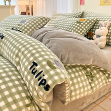 珊瑚绒被套单件加厚冬季牛奶绒被罩法兰绒加绒被单人学生宿舍毛绒